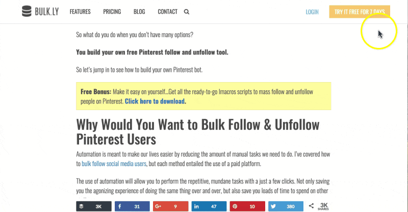 bulkly-monsterlink - OptinMonster Bulkly used MonsterLinks to target optins to readers interests.
