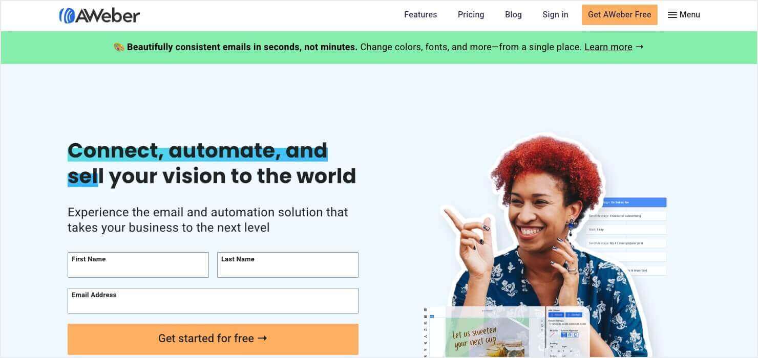 aweber-homepage - OptinMonster AWeber homepage