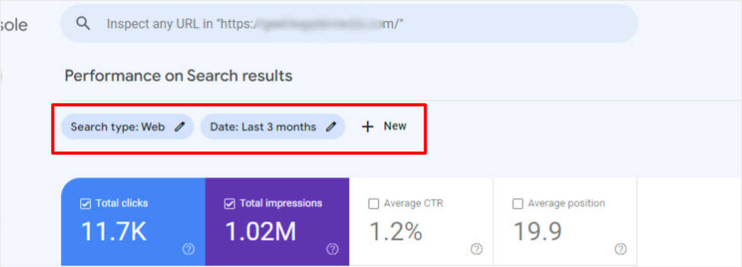 Blog Image Template with Border - OptinMonster Filters at the top of Google Search Console's Performance Report