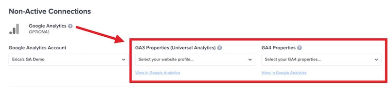 Select the Google Analytics properties you want to send data to. - OptinMonster Select the Google Analytics properties you want to send data to.