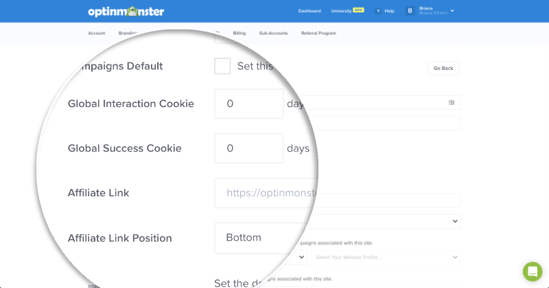 09-site-settings - OptinMonster Site Settings