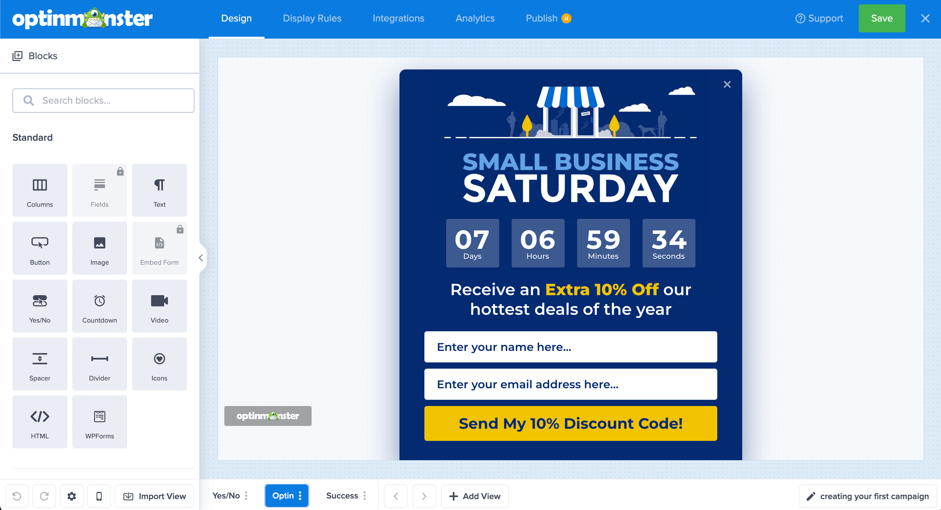 Campaign Builder - OptinMonster