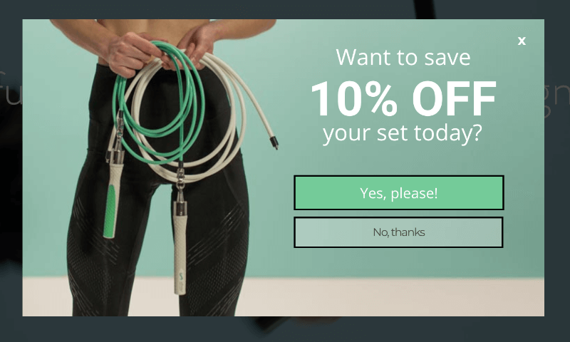 Crossrope offers a discount to abandoning visitors using OptinMonster Crossrope offers a discount to abandoning visitors using OptinMonster