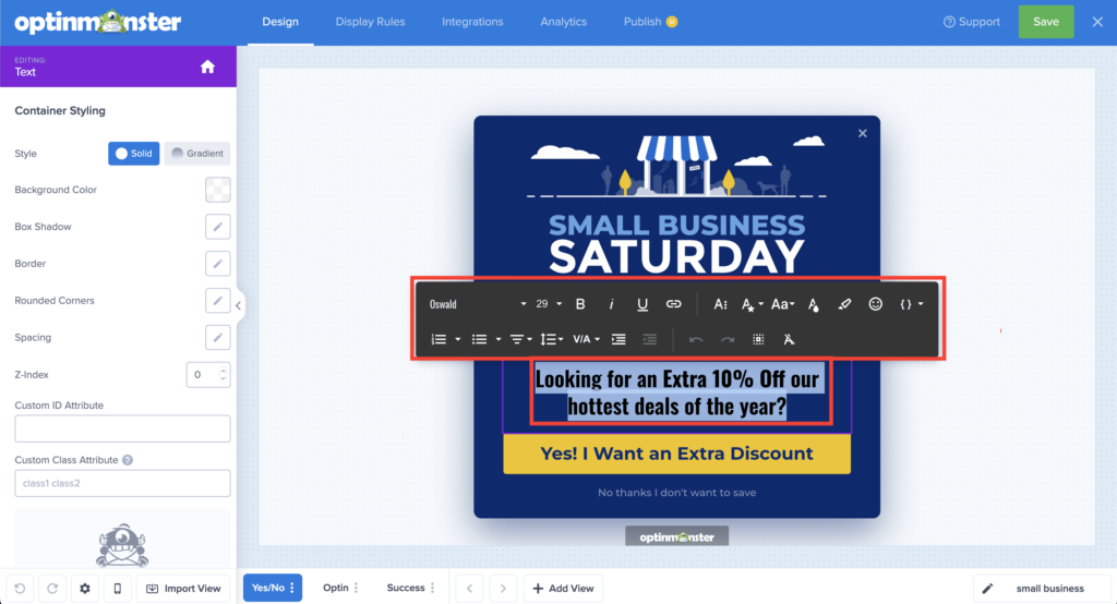 editText - OptinMonster