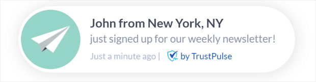 email optin example from TrustPulse - OptinMonster email optin example from TrustPulse
