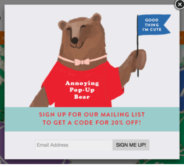 emily-mcdowell-email-popup-example - OptinMonster Eye-catching popup