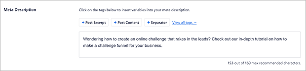 meta description box - OptinMonster