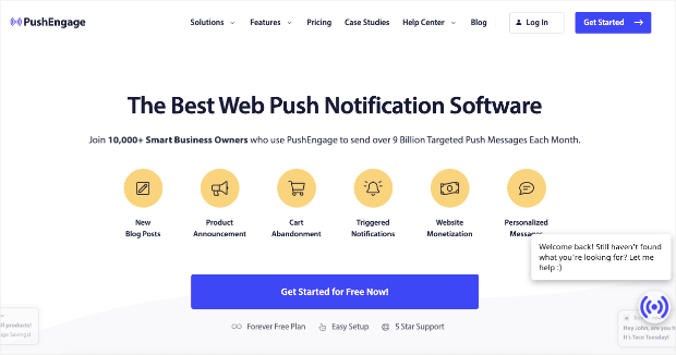 push engage homepage updated - OptinMonster push engage plugin