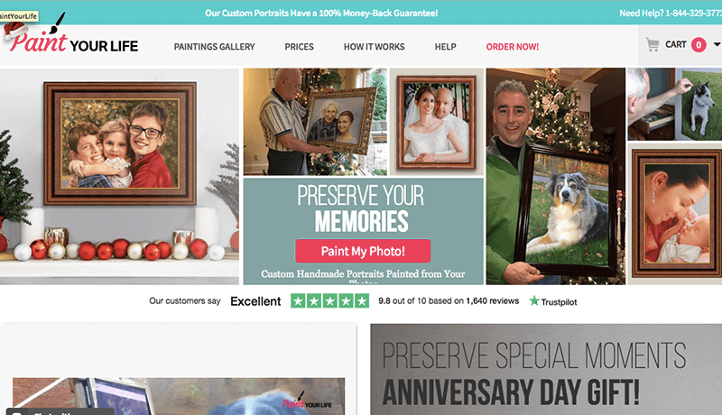 PYLhomepage copy - OptinMonster How Paint Your Life Increased Email Signups by 28.57%