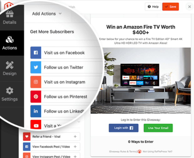 rafflepress-giveawa-actions-om - OptinMonster rafflepress giveaway actions