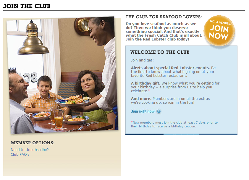 Red Lobster's Club Includes Birthday Coupons Red Lobster's Club Includes Birthday Coupons