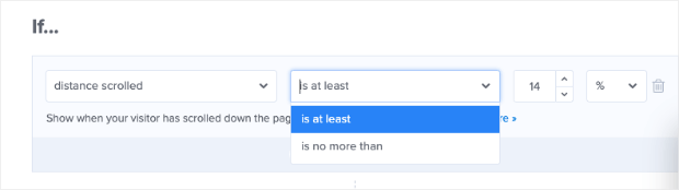 scroll trigger in om display rules - OptinMonster scroll trigger in om display rules