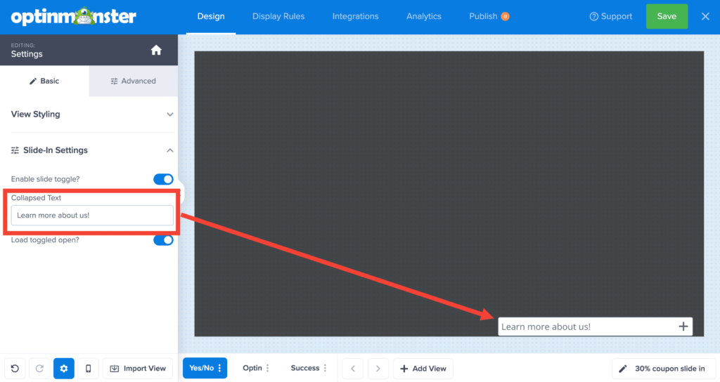 slide-in-minimized-collapsed-text-OptinMonster - OptinMonster slide in minimized collapsed text