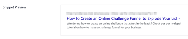 snippet preview - OptinMonster
