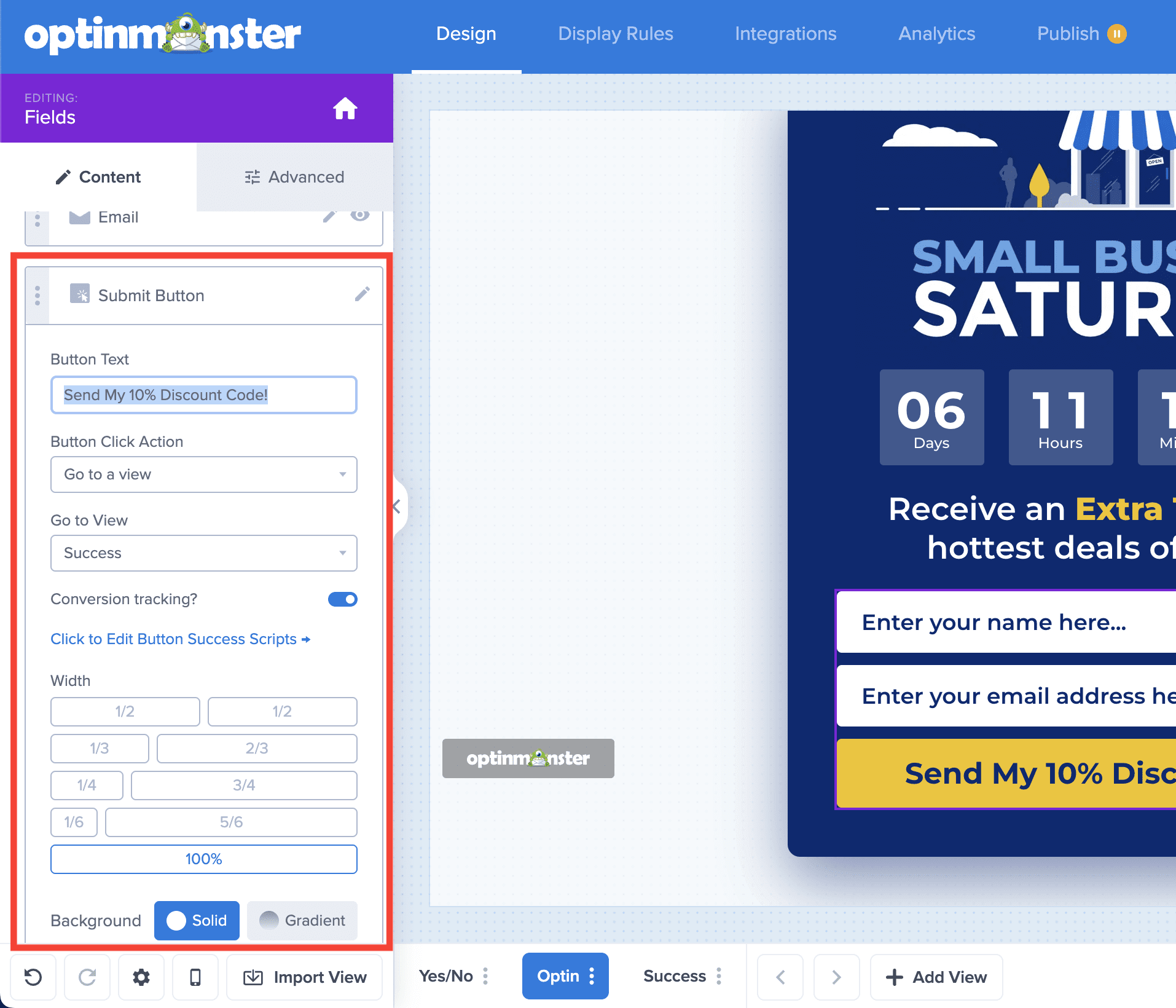 Submit Button - OptinMonster