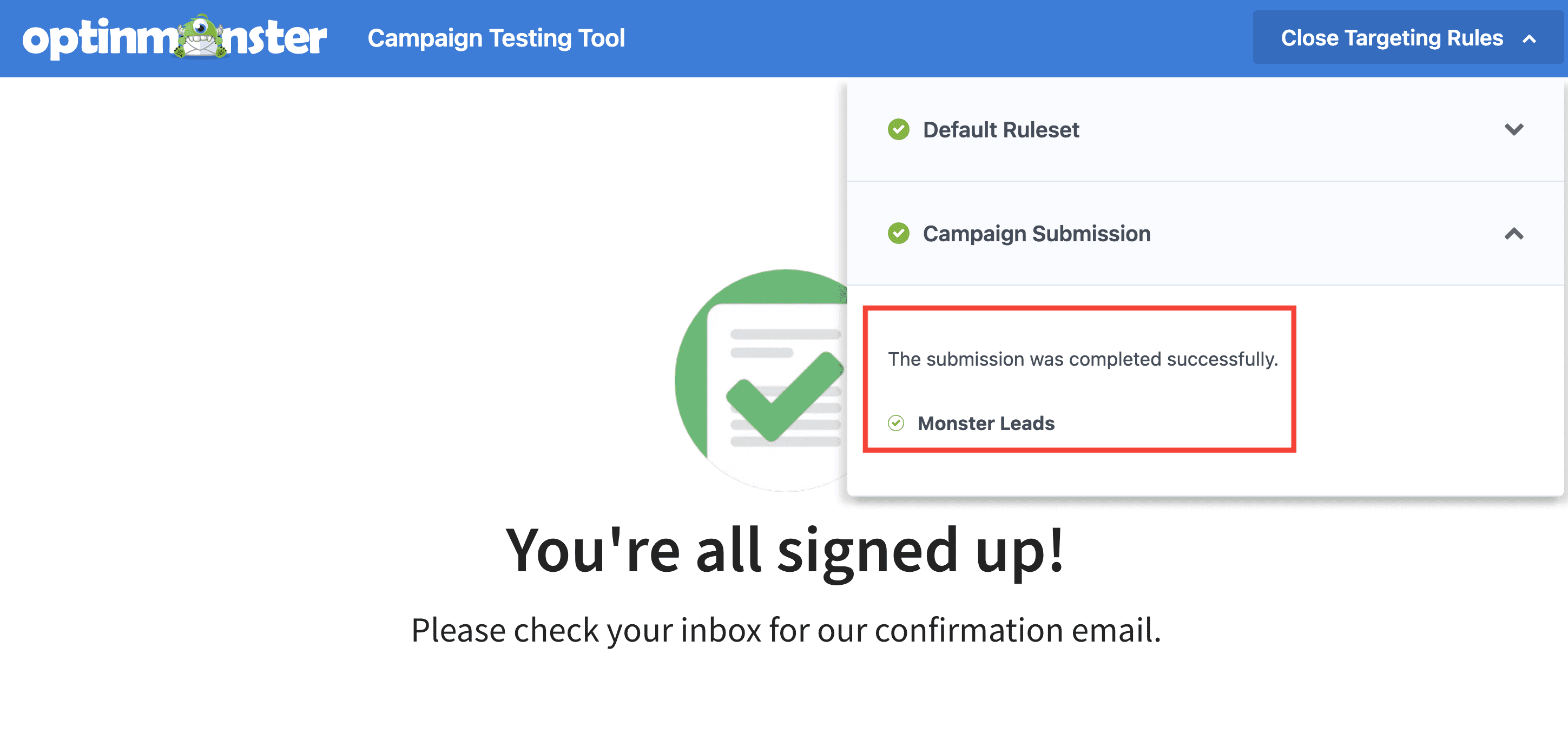 success_form - OptinMonster