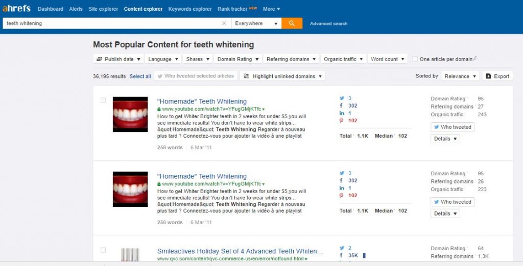 ahrefs content explorer