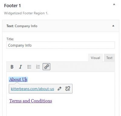 Footer widget