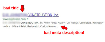 bad meta title and meta description for SEO